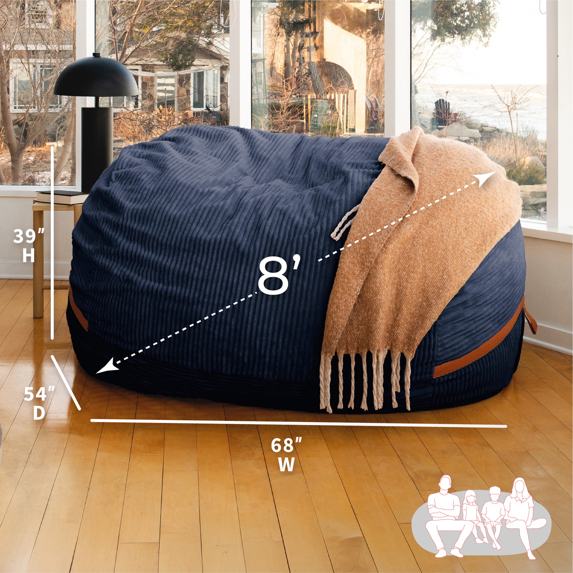 Fuf® 8Ft Giant Bean Bag - Image 90