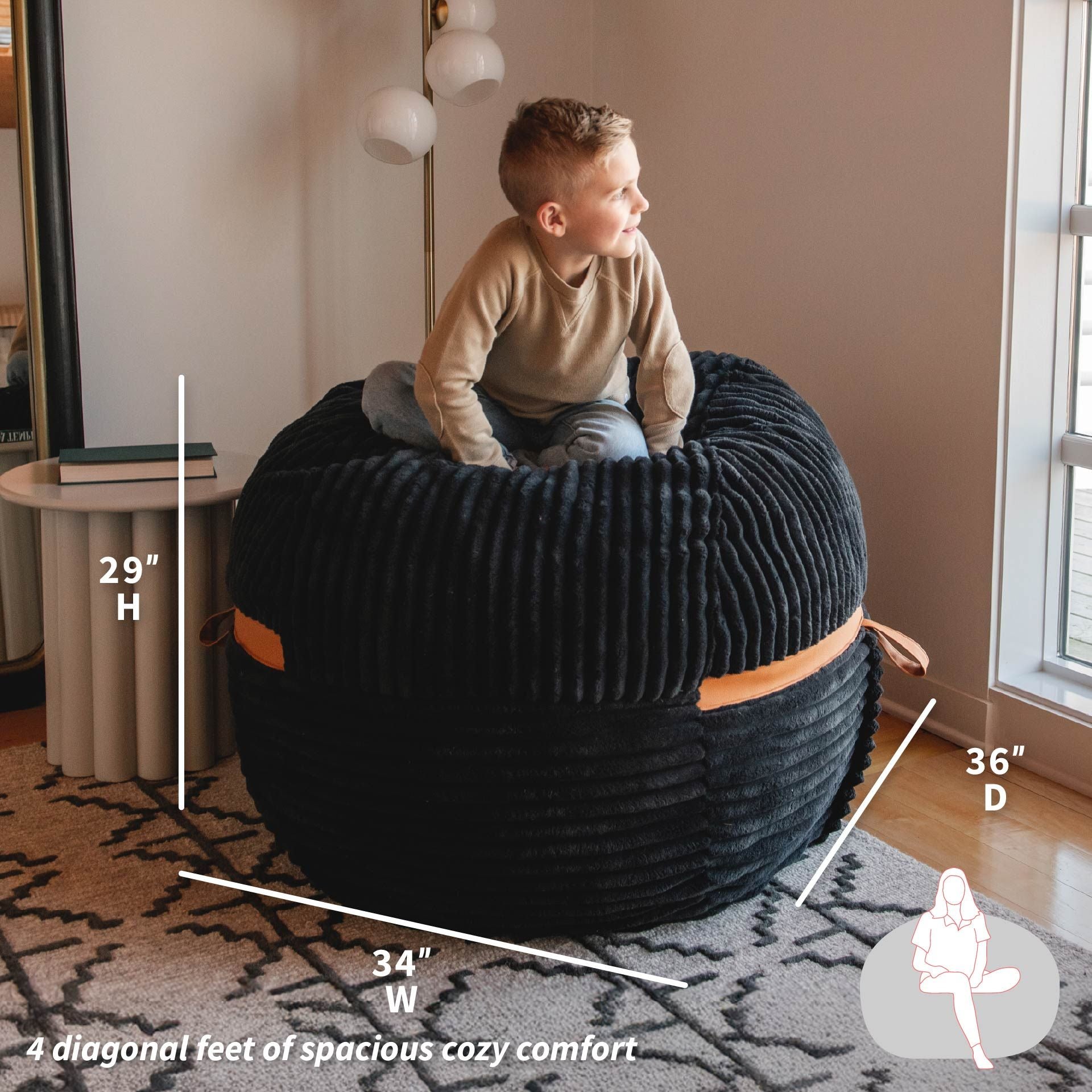Fuf® 4Ft Foam Bean Bag - Image 89