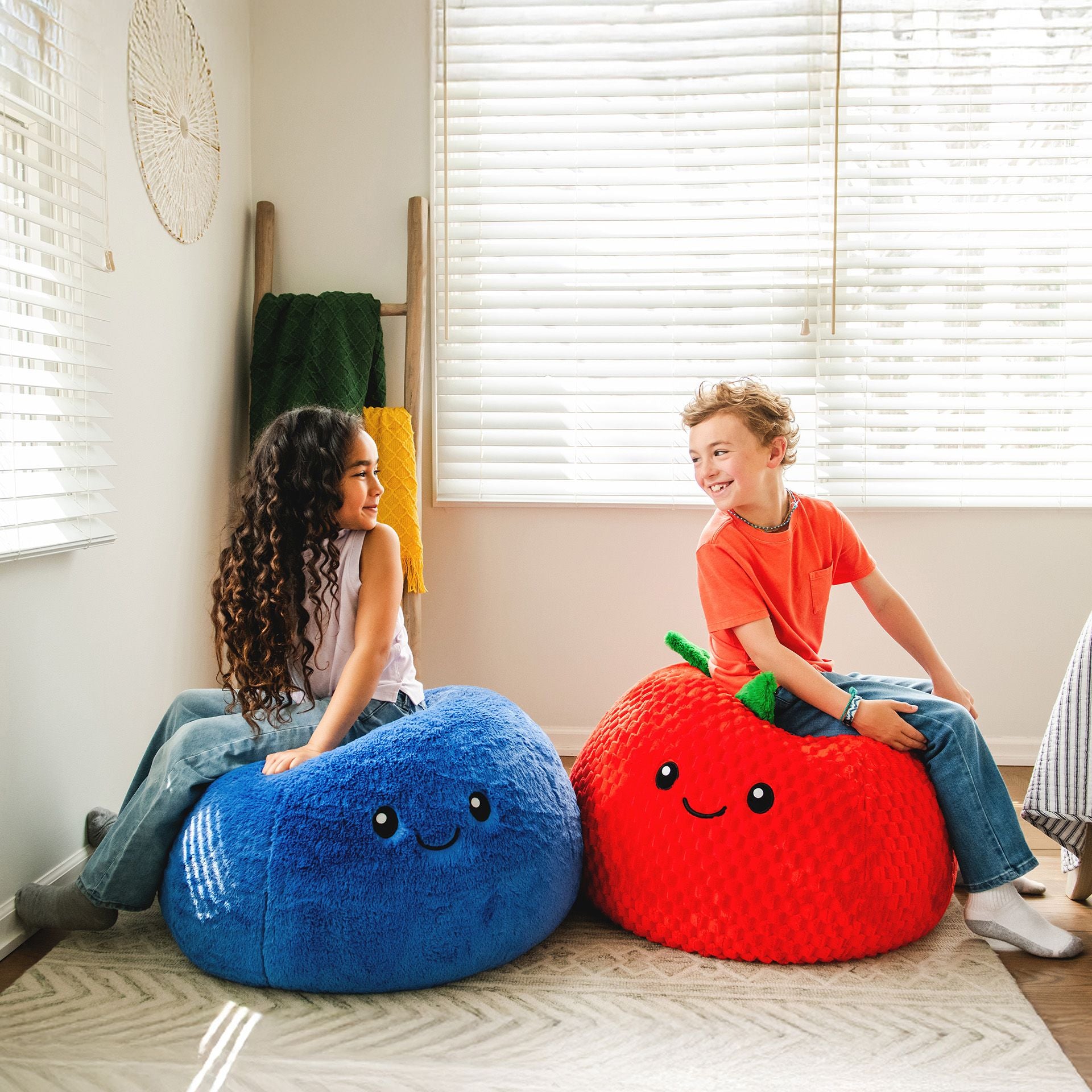 1143BLUESTRA_Big-Joe_PlushiPals_BlueberryStrawberry_Combo_Snuggle-Puff_Lifestyle-1 PlushiPals® Two Pack - Image 1
