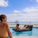 Lux Double Inflatable Chaise Pool Float with Sunbrella® Fabric - Image 15