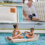 Lux Double Inflatable Chaise Pool Float with Sunbrella® Fabric - Image 4