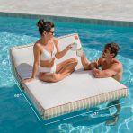 Lux Double Inflatable Chaise Pool Float with Sunbrella® Fabric - Image 2