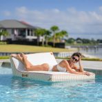 Lux Double Inflatable Chaise Pool Float with Sunbrella® Fabric - Image 37