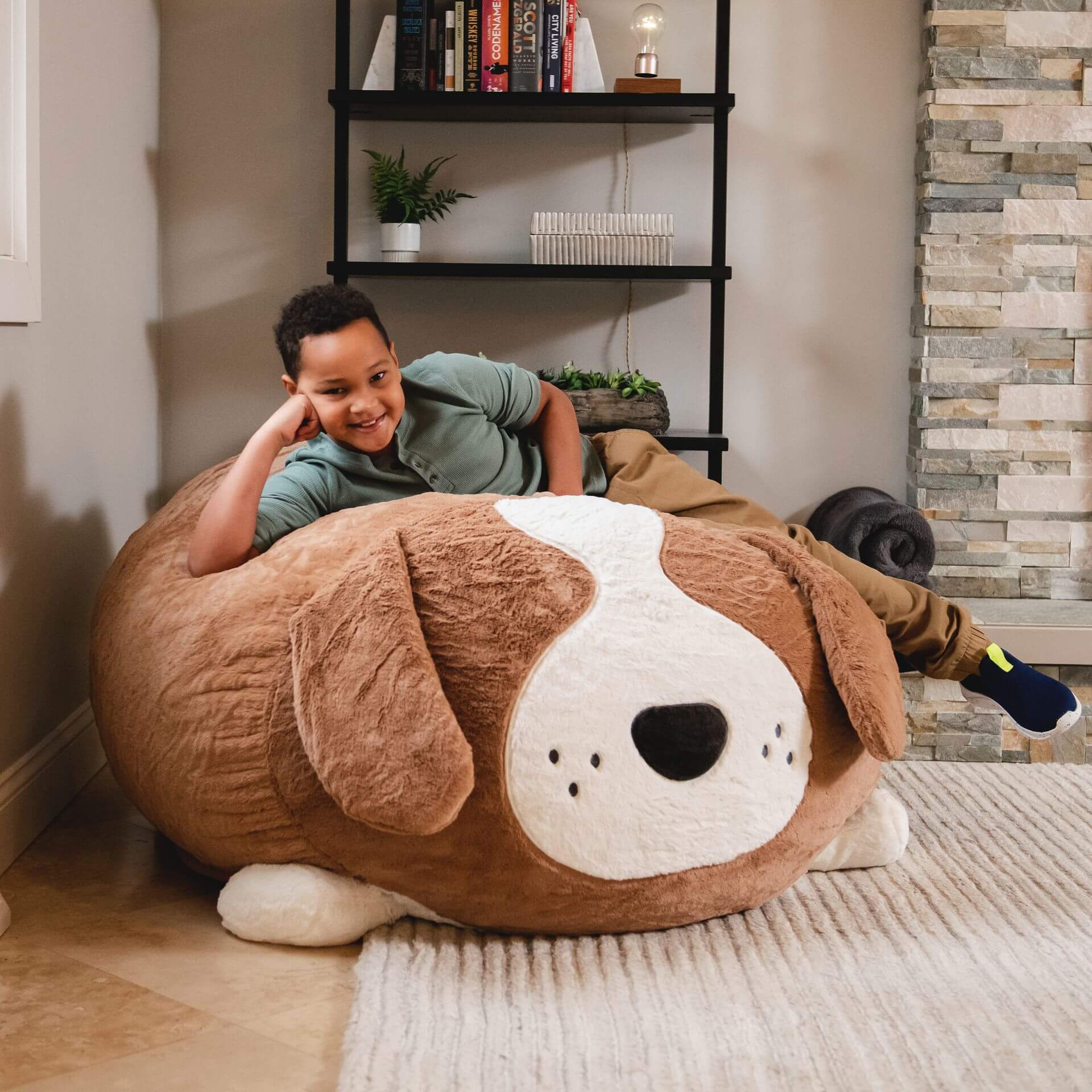 7650DOG2_Big-Joe_Wild-Things_Bean-Bag-Chair_Kenny-Canine_Snuggle-Puff_Lifestyle-1 Wild Things Kenny Canine - Image 1