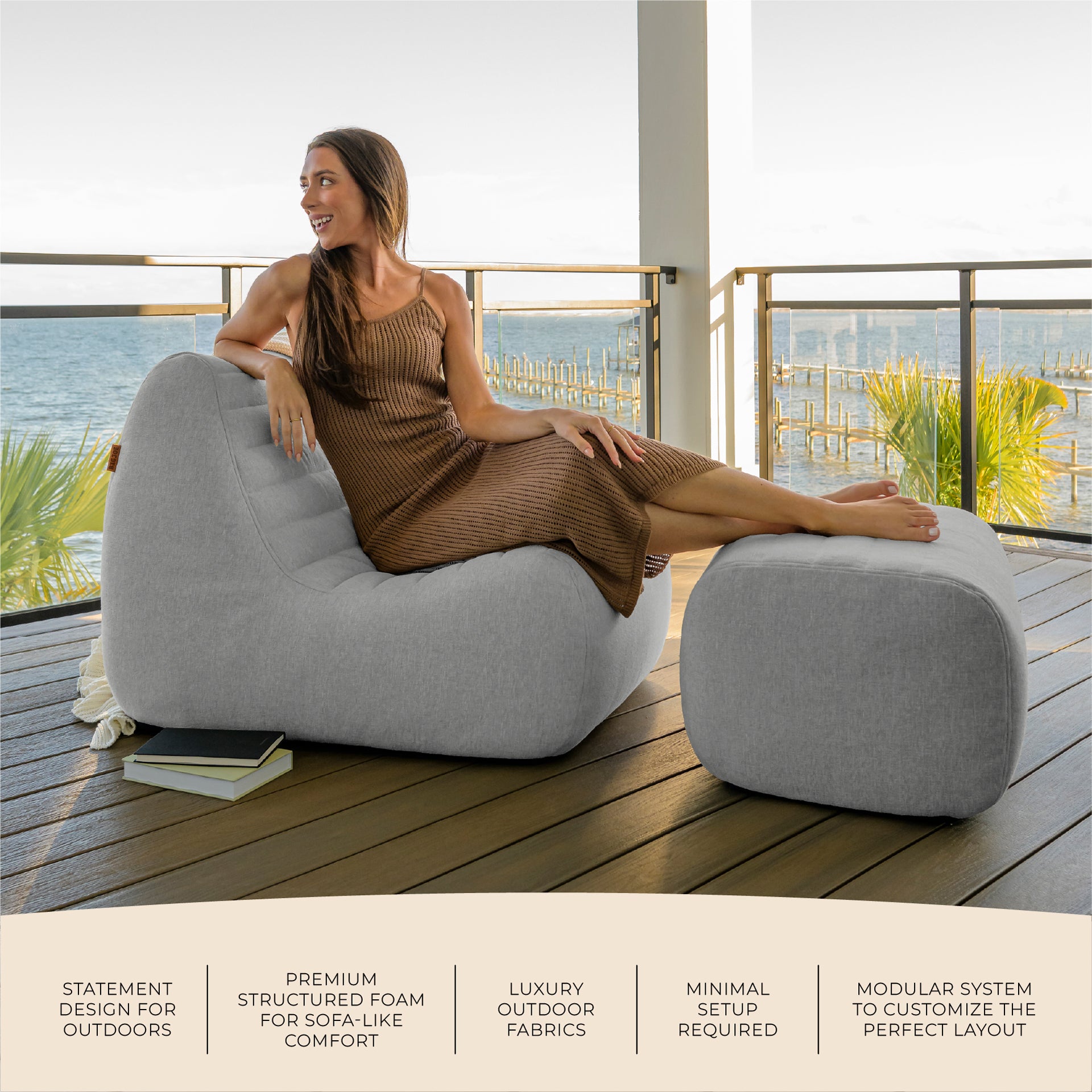 Solvana™ Outdoor Chair and Ottoman Set - Image 37