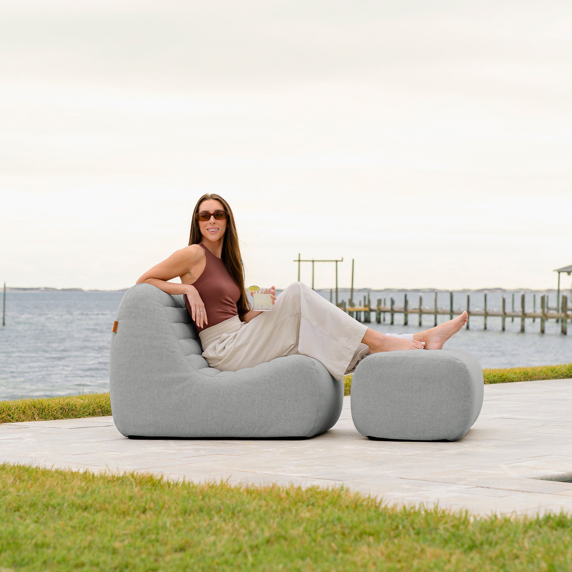 Solvana™ Outdoor Chair and Ottoman Set - Image 39