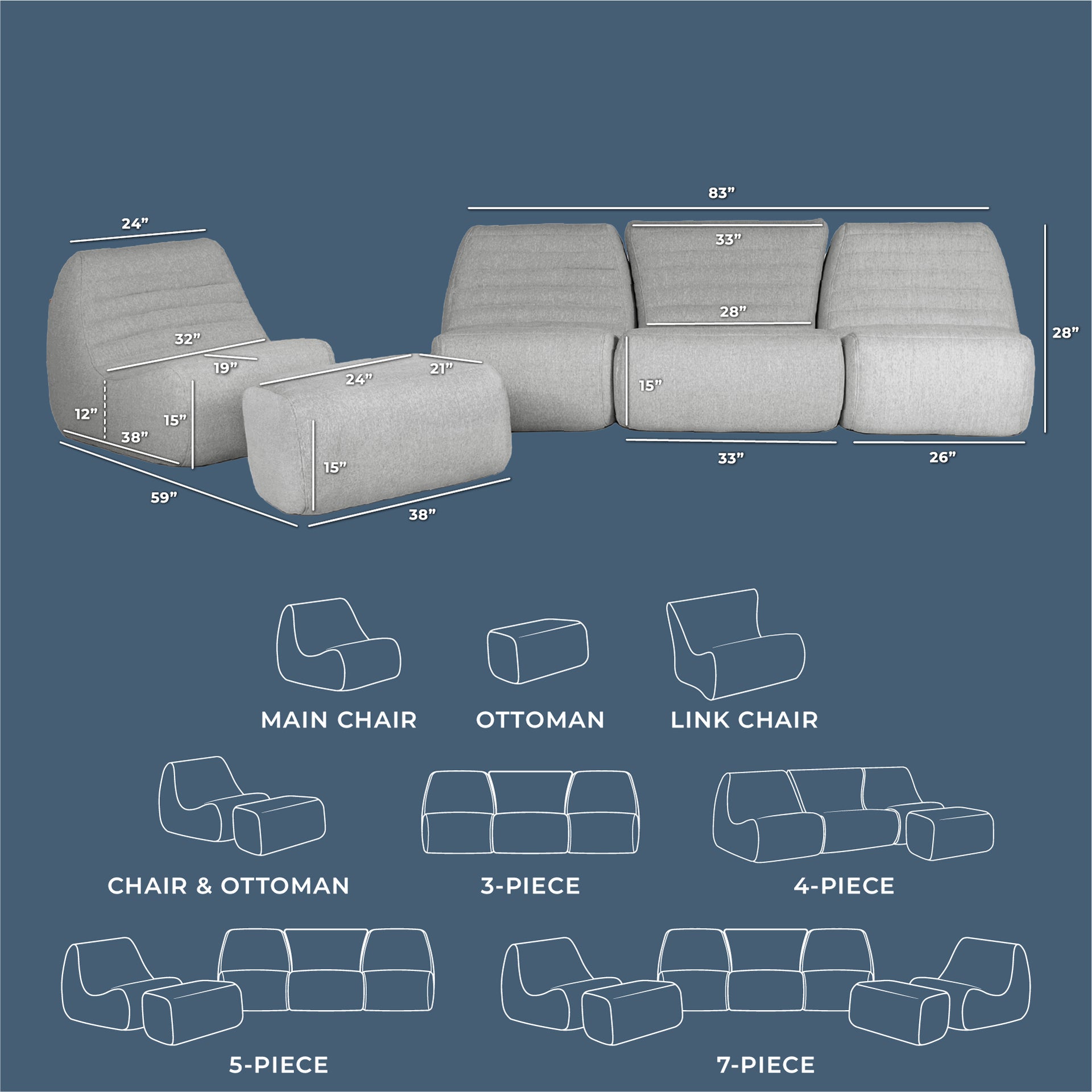 Solvana™ 5 Piece Outdoor Sectional Sofa - Image 45