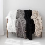 INFINITE CHUNKY KNIT BLANKET | MINKY | BIG - BLANC - Image 12