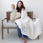 INFINITE CHUNKY KNIT BLANKET | MINKY | BIG - BLANC - Image 2