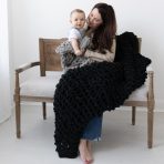 INFINITE CHUNKY KNIT BLANKET | MINKY | BIG - ONYX - Image 4