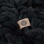 INFINITE CHUNKY KNIT BLANKET | MINKY | BIG - ONYX - Image 2