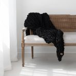 INFINITE CHUNKY KNIT BLANKET | MINKY | BIG - ONYX - Image 3