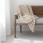 INFINITE CHUNKY KNIT BLANKET | MINKY | BIG - SAND - Image 2