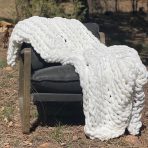 INFINITE CHUNKY KNIT BLANKET | MINKY | BIG - BLANC - Image 3