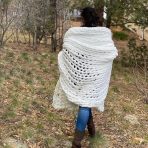 INFINITE CHUNKY KNIT BLANKET | MINKY | BIG - BLANC - Image 5