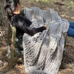 INFINITE CHUNKY KNIT BLANKET | MINKY | BIG - MIST - Image 3