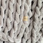 INFINITE CHUNKY KNIT BLANKET | MINKY | BIG - MIST - Image 4