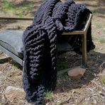 INFINITE CHUNKY KNIT BLANKET | MINKY | BIG - ONYX - Image 9