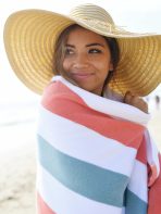 Coral Sea Glass Cabana Beach Towel - Image 2