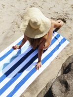 Marine Blue Sea Glass Cabana Beach Towel - Image 3