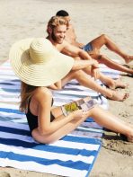 Marine Blue Sea Glass Cabana Beach Towel - Image 4