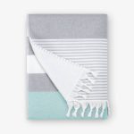 Teal & Gray Cape Cod Turkish Towel