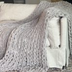 INFINITE CHUNKY KNIT BLANKET | MINKY | BIG - MIST - Image 2
